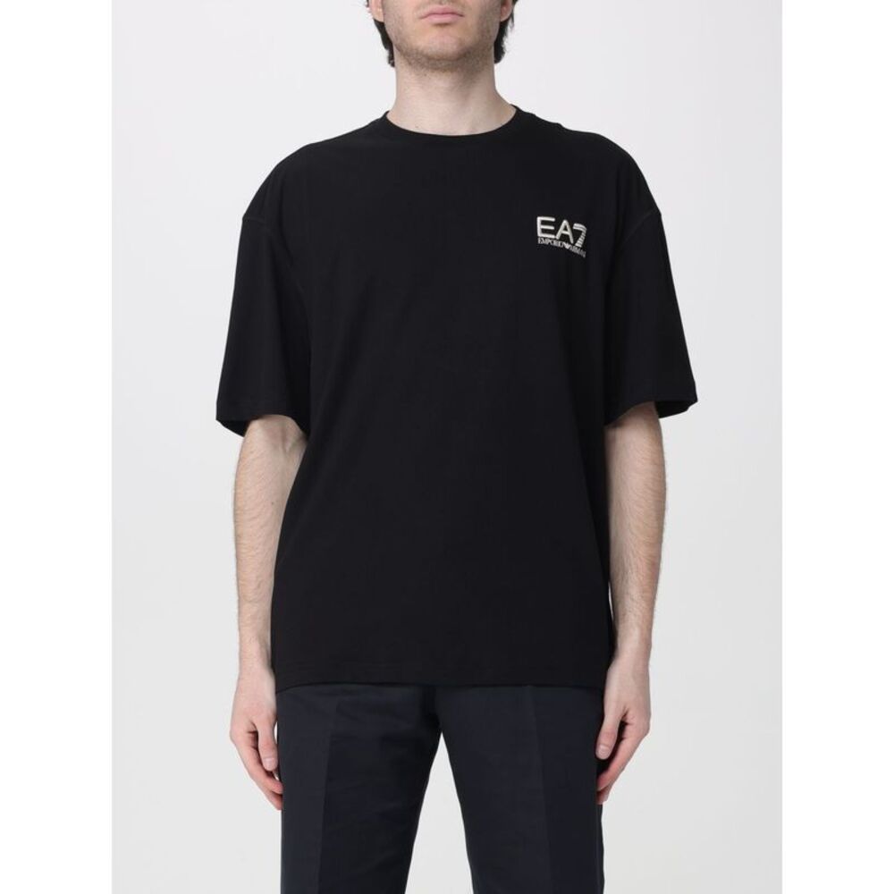Ea7 Men Printed Cotton Crew Neck T-Shirt Ea7